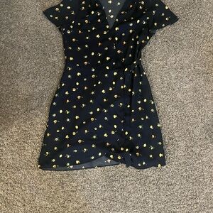 J. Crew Dark Blue Mini Dress with lemon Accents